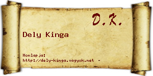Dely Kinga névjegykártya